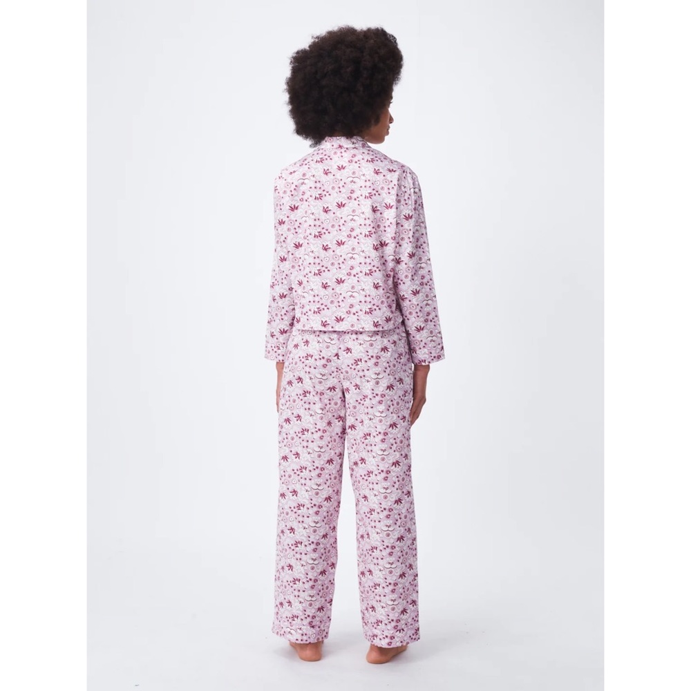 For Days Pajama Set Organic Cotton Poplin Printed Long Sleeve Top Pants Size XL - Picture 2 of 8